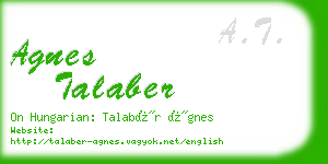 agnes talaber business card